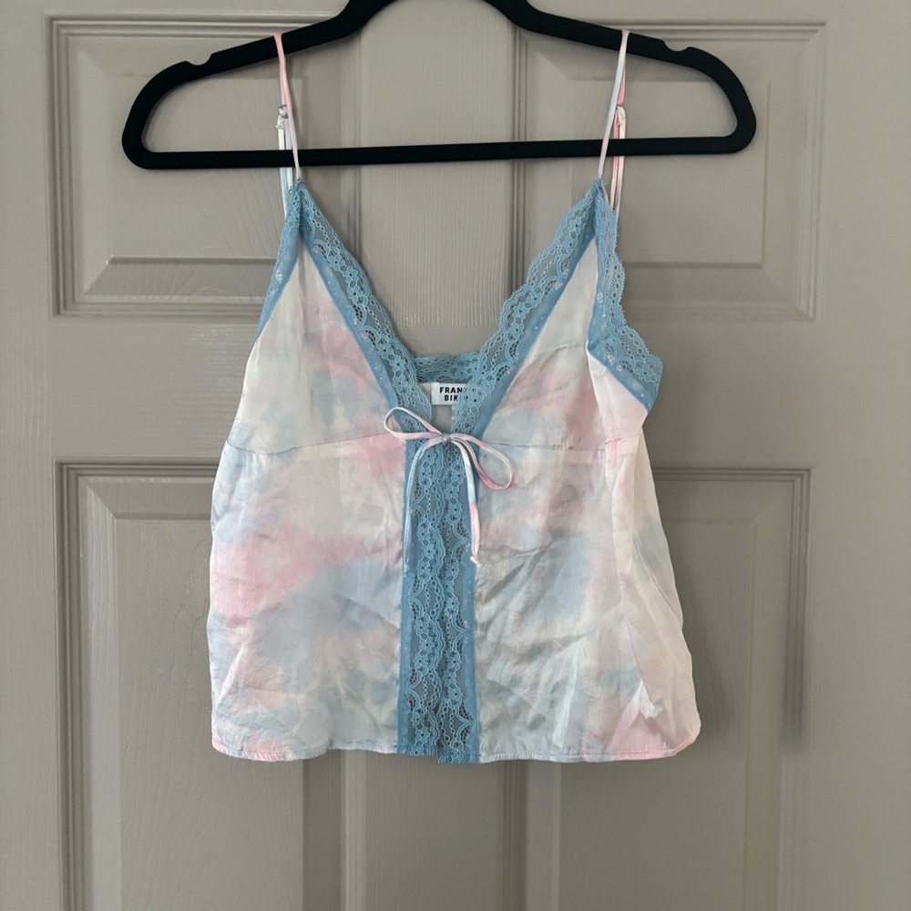 Frankie's Bikinis Blue Lace Trim Camisole